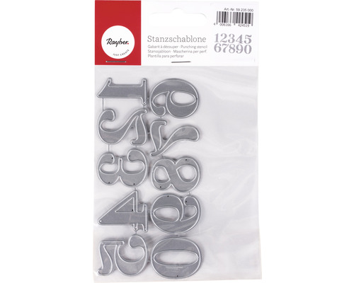 Rayher Stanzschablone Zahlen von 1 bis 0