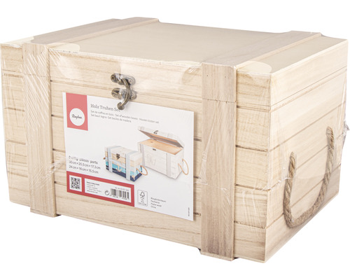 Kit de coffres en bois 30x20,5x17,3 cm + 24x16x15,5 cm
