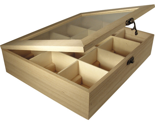 Holz-Teebox 12 Fächer