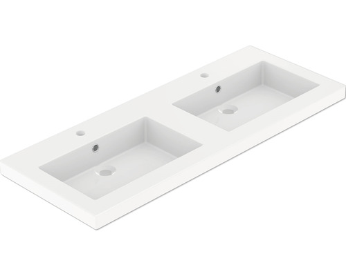 Lavabo double Vasque Allibert Dyson 120,5 x 46,2 cm blanc brillant 824869