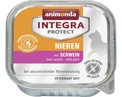 Pâtée pour chats animoda Protect reins porc 1 paquet 16x100 g