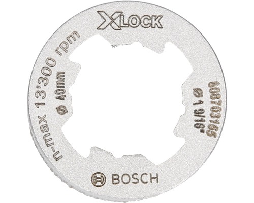 Bosch X-Lock Spannmutter mit einer maximalen Drehzahl von 13300 Umdrehungen pro Minute und einem Durchmesser von 40 Millimetern
