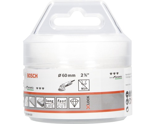 Bosch Fliesenbohrer mit 60 Millimeter Durchmesser in Verpackung