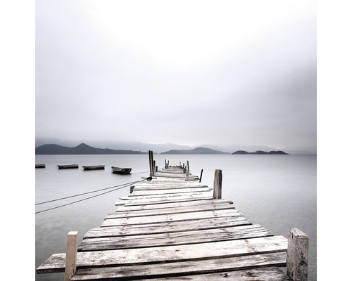 Giclée Leinwandbild Lonely Footbridge 100x100 cm