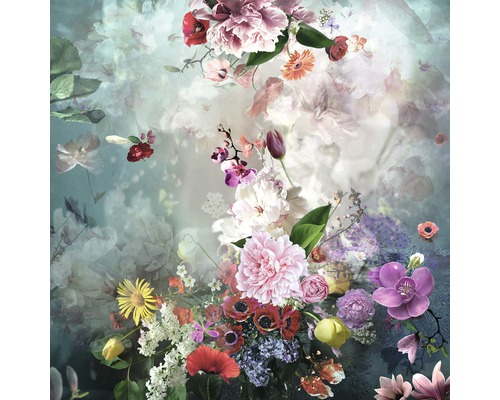 Giclée Leinwandbild Baroque Flowermix I 100x100 cm