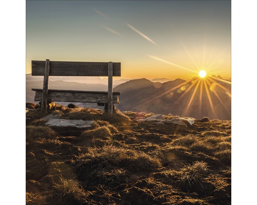 Giclée Leinwandbild Bench & Horizon 100x100 cm