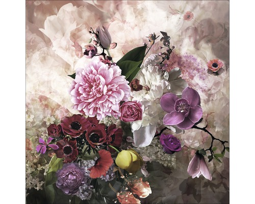 Giclée Leinwandbild Baroque Flowermix II 100x100 cm