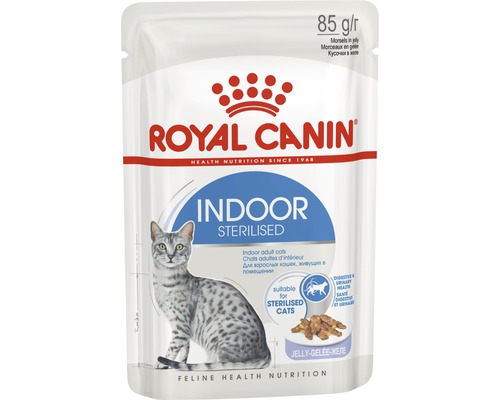 Pâtée pour chats ROYAL CANIN Indoor Sterilised en gelée 1 pack 12x85 g