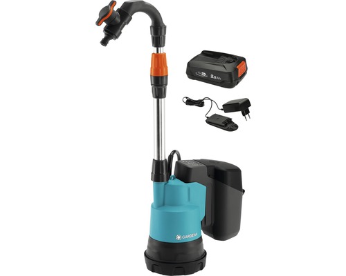 Gardena Akku-Regenfasspumpe mit Akku und Ladegerät