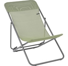 Chaise longue pliante avec cadre en acier et revêtement textile