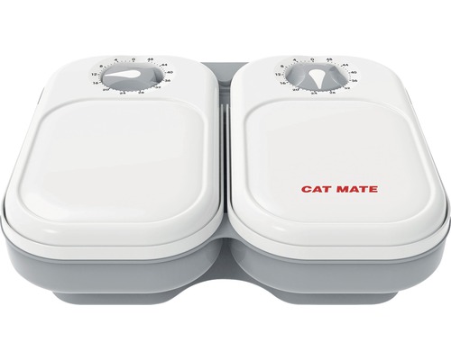 Distributeur automatique de nourriture CAT MATE 2 x 400 g Distributeur de nourriture automatique pour chat avec deux compartiments et minuterie