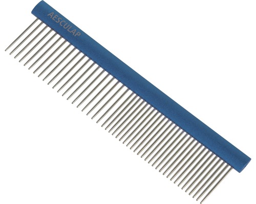 Peigne à fourrure Aesculap avec poignée bleu 148 x 40 mm