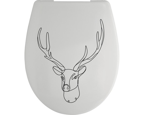 Abattant WC décor light cerf blanc avec frein de chute - HORNBACH
