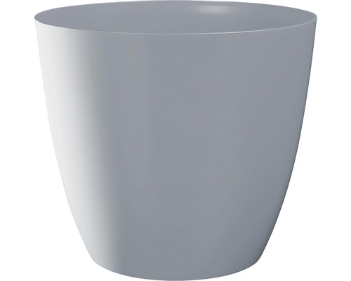 Übertopf Ella Ø 13 cm H 11,6 cm stahlblau glänzend