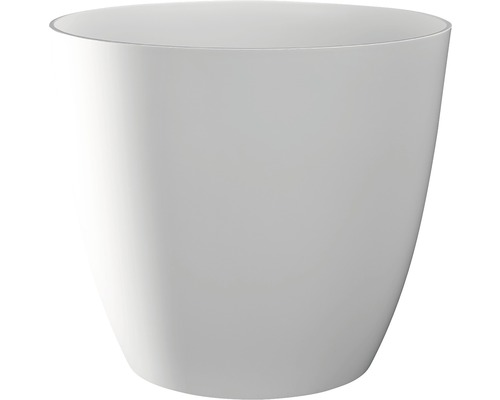 Übertopf Ella Ø 18 cm H 16 cm weiß glänzend