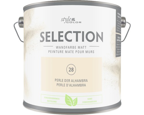 Peinture murale Premium Style Color SELECTION 28 sans conservateur Perle d’Alhambra 2,5 L-0