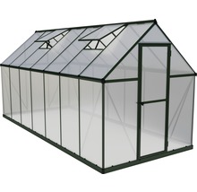 Serre PALRAM MYTHOS 6x14 panneaux alvéolés 4 mm avec cadre de fondation, gouttières 185 x 426 cm aluminium
