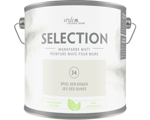 Peinture murale Premium Style Color SELECTION 34 sans conservateur Jeu des dunes 2,5 L