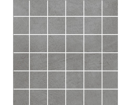 Mosaïque en grès cérame fin Cementine gris 30 x 30 x 0,9 cm mat R10B