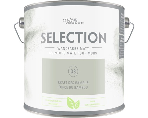 Peinture murale Premium Style Color SELECTION 03 sans conservateur Force du Bambou 2,5 L