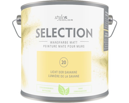 Peinture murale Premium Style Color SELECTION 20 sans conservateur Lumière de la savane 2,5 L-0