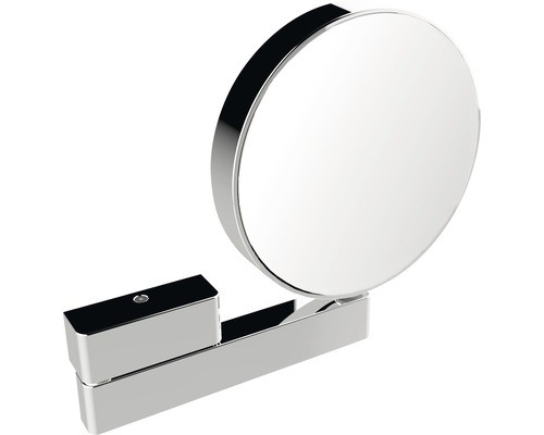 Miroir de maquillage Emco prime 3/7 fois Ø 202 mm bras articulé chrome 109500117 Miroir de maquillage rond pour montage mural dans la salle de bains