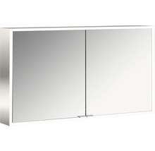 LED Spiegelschrank Prime AP 120 cm 2-trg. Rückwand Glas weiß