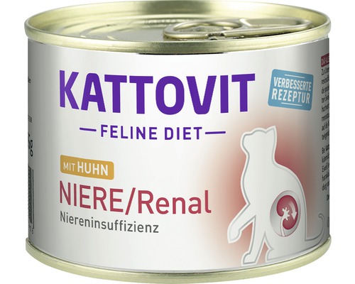 Katzenfutter nass Kattovit Niere/Renal mit Huhn 185 g