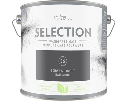 Peinture murale Premium Style Color SELECTION 36 sans conservateur Baie noire 2,5 L