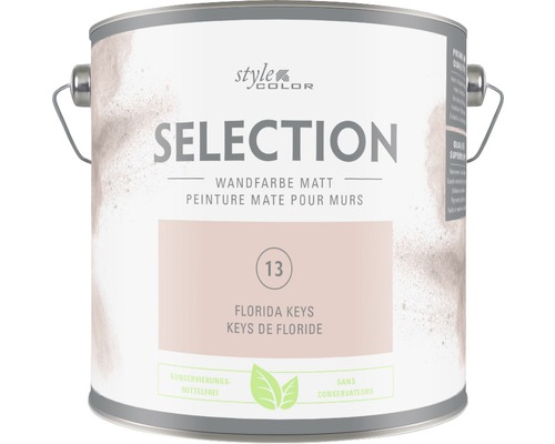 Peinture murale Premium Style Color SELECTION 13 sans conservateur Keys de Floride 2,5 L