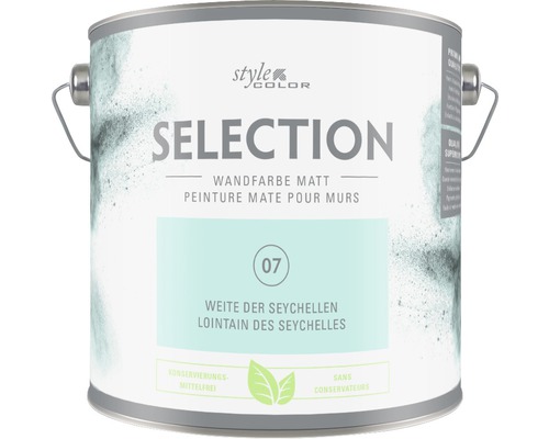 Peinture murale Premium Style Color SELECTION 07 sans conservateur Lointain des Seychelles 2,5 L