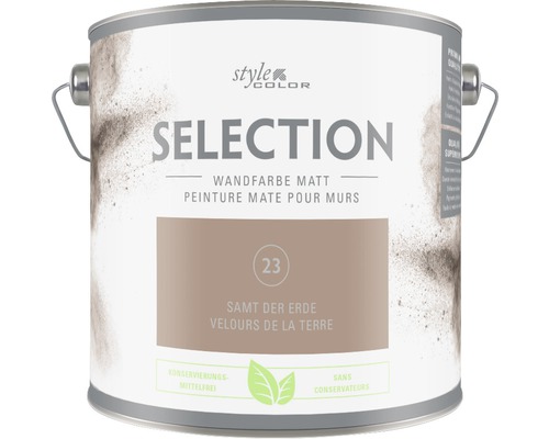 Peinture murale Premium Style Color SELECTION 23 sans conservateur Velours de la Terre 2,5 L-0