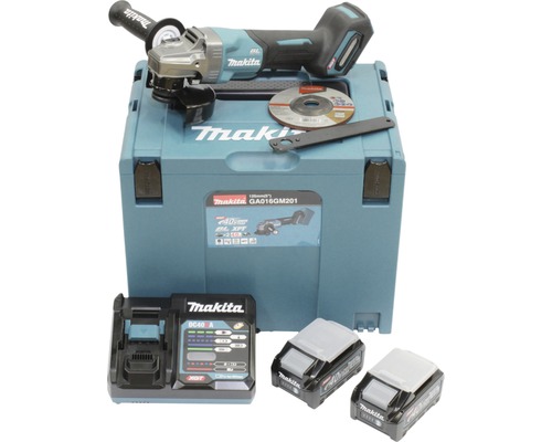 Akku-Winkelschleifer Makita XGT® GA016GM201 40V, inkl. 2 Akkus (4,0Ah), Ladegerät und MAKPAC Gr. 4