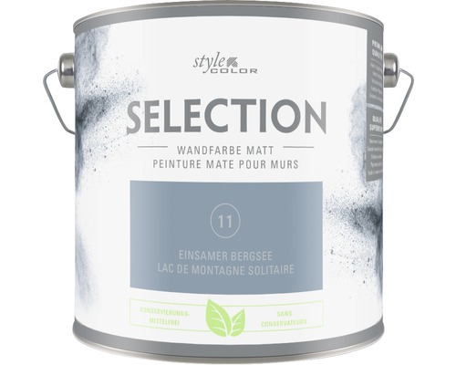 Peinture murale Premium Style Color SELECTION 11 sans conservateur Lac de montagne solitaire 2,5 L