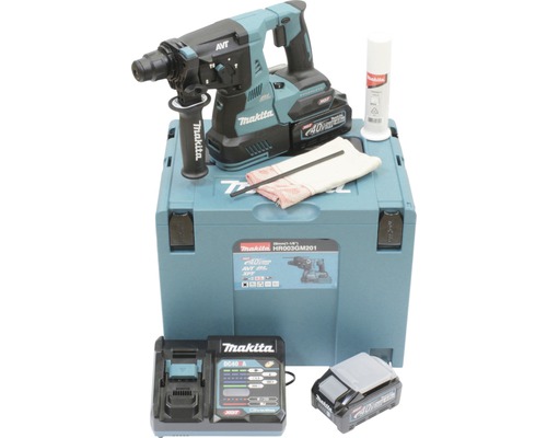 Marteau mixte sans fil Makita XGT® HR003GM20140V avec 2 batteries (4,0Ah), chargeur et MAKPAC taille 4