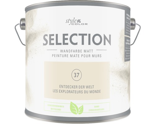 Peinture murale Premium Style Color SELECTION 37 sans conservateur Explorateurs 2,5 L