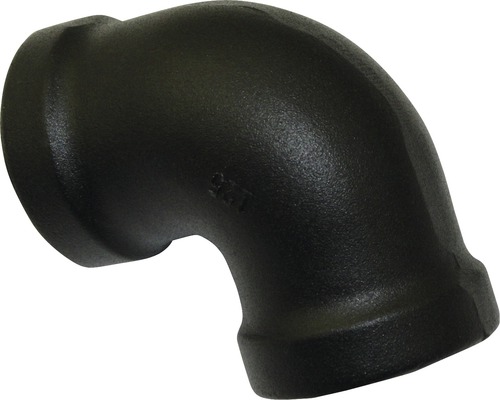 Raccord en fonte noire malléable, angle de 90 degrés