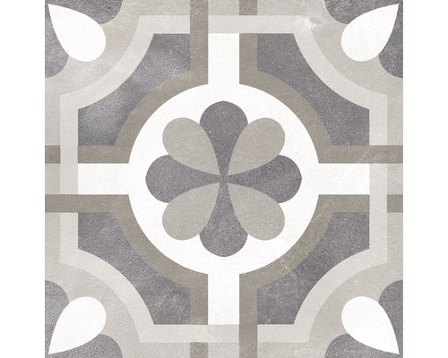 Dekorative Bodenfliese mit floralem Muster