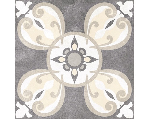 Dekorative Bodenfliese mit floralem Muster