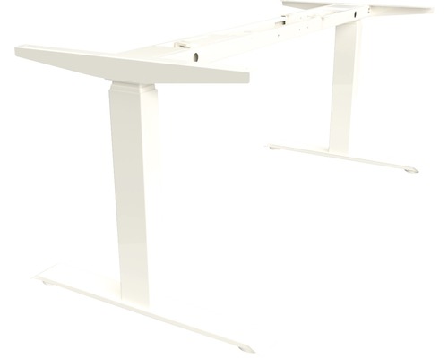 Piètement de table réglable en hauteur électrique à 3 niveaux 610-1270 mm blanc 2 moteurs
