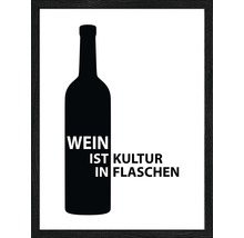 Gerahmtes Bild Wein Slogan 33x43 cm