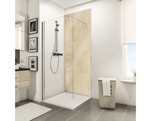 Panneau mural de douche SCHULTE DecoDesign ExpressPlus calcaire clair haute brillance 255 x 100 cm EP19010253 704