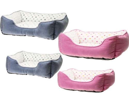 Quatre paniers pour chien en tissu à motifs à pois