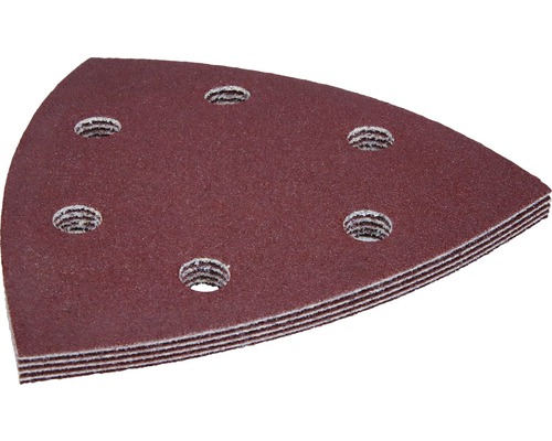 Dreieckschleifpapier mit Löchern im Stapel