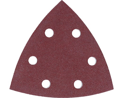 Feuille abrasive F460 Best for Wood and Paint, paquet de 5 93 mm, K120 Papier abrasif triangulaire avec trous