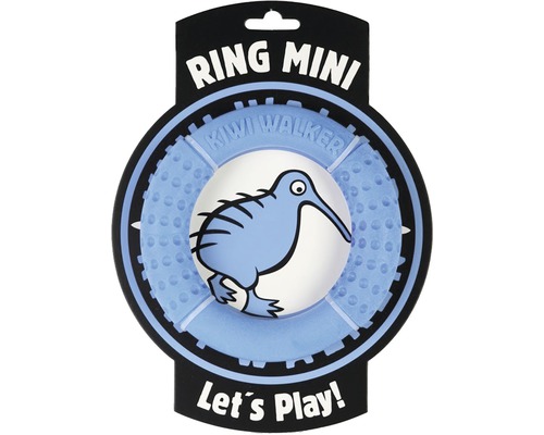 Jouet pour chiens Kiwi Play anneau Mini bleu 13,5 x 2,5 cm