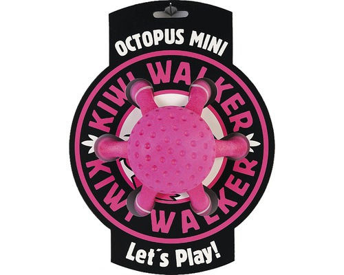 Jouet pour chiens Kiwi Play pieuvre Mini rose vif 13 x 6 cm