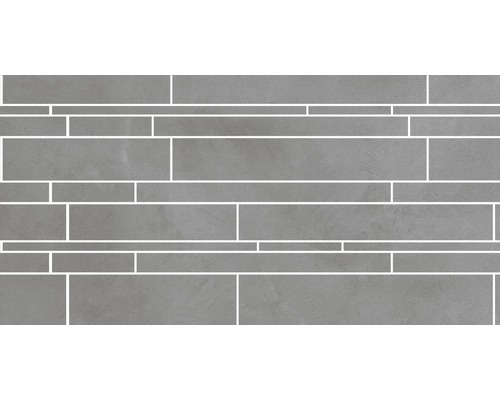 Frise combinée Cementine Multi- cut gris 30 x 60 x 0,9 cm