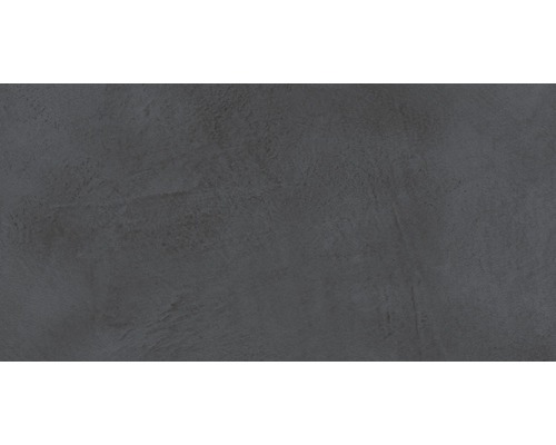 Carrelage sol et mur en grès cérame fin Cementine 60 x 120 x 0,9 cm anthracite mat R10B
