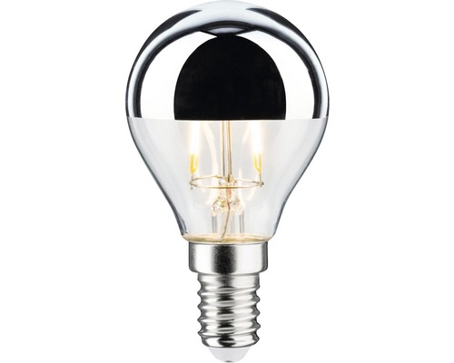 Ampoule à calotte réfléchissante LED gouttes argent E14/2,6W(22W) 220 lm2700 K blanc chaud